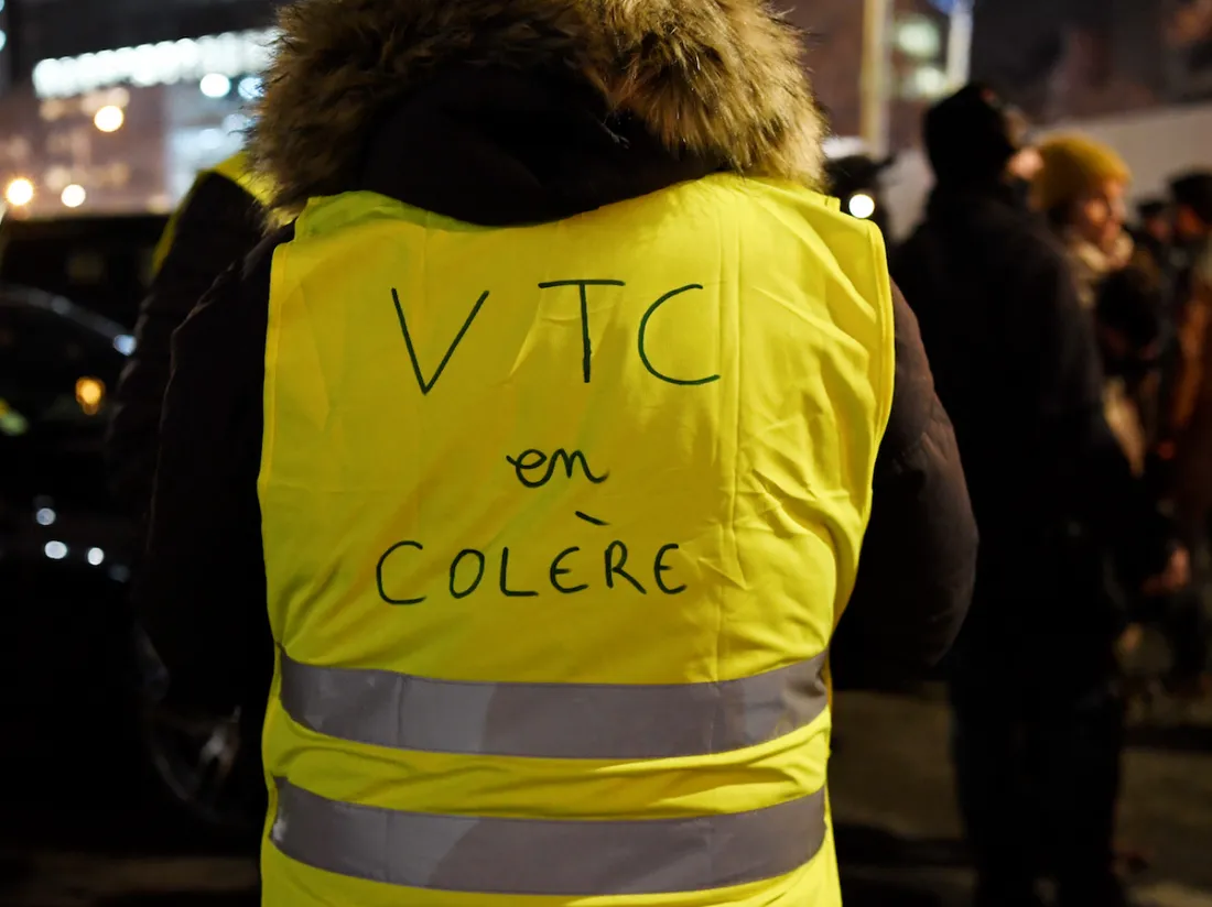 Manifestation des chauffeurs de VTC contre la mairie de Paris
